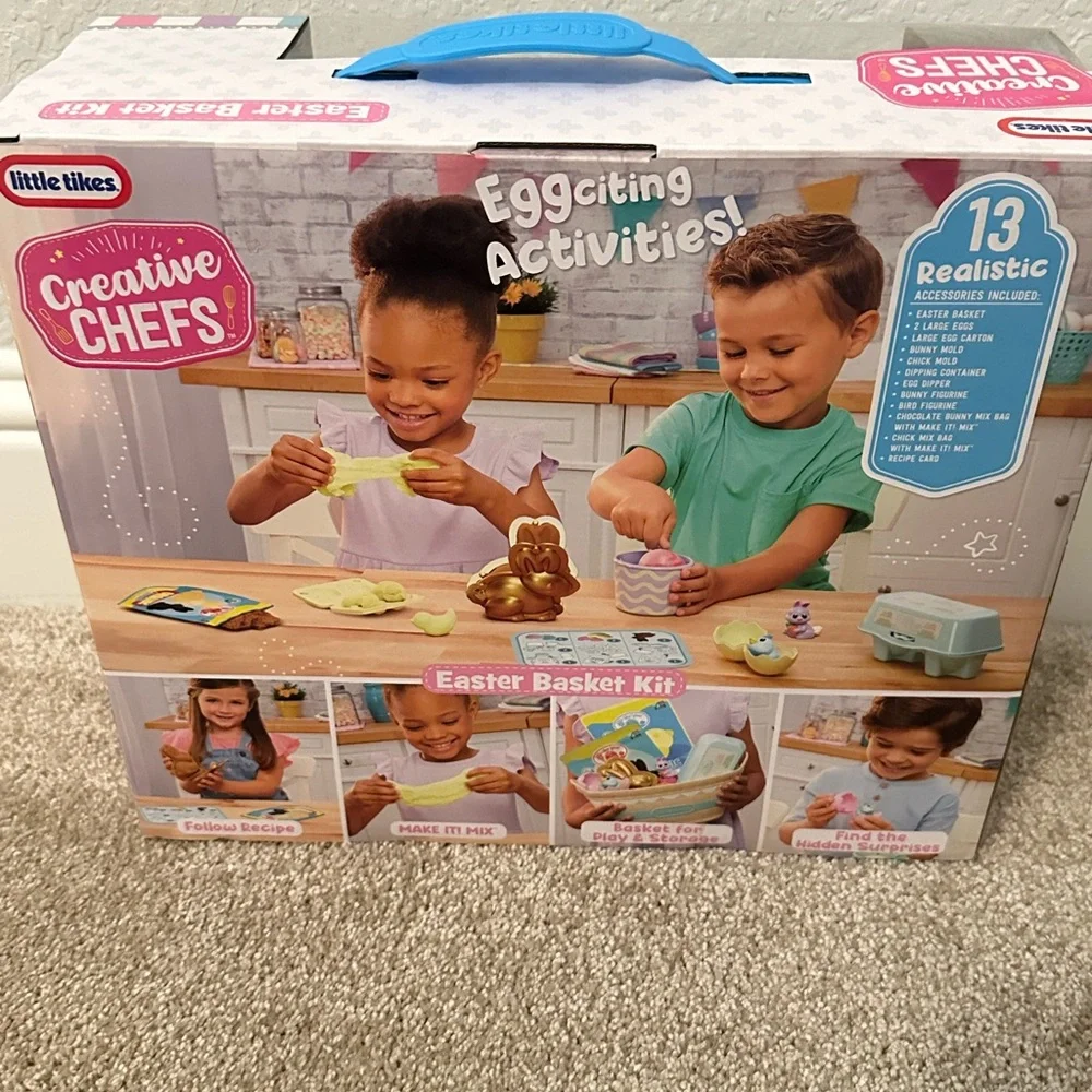 NEW Little Tikes Creative Chefs Easter Basket Kit with 12 Accessories, Ages 3+